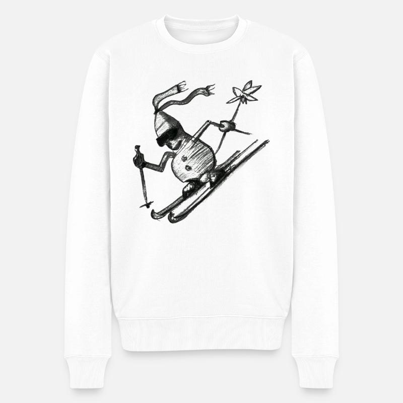 Bonhomme de neige de ski - Pull Premium bio Homme - blanc