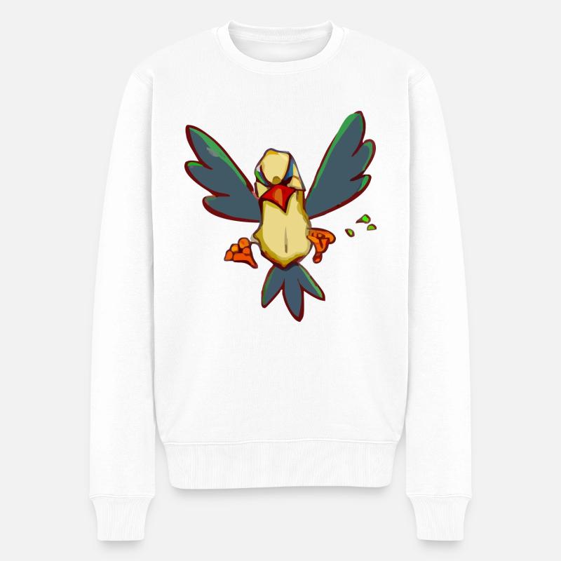 Lik Sie den mürrischen Vogel - Männer Premium Bio Pullover - Weiß