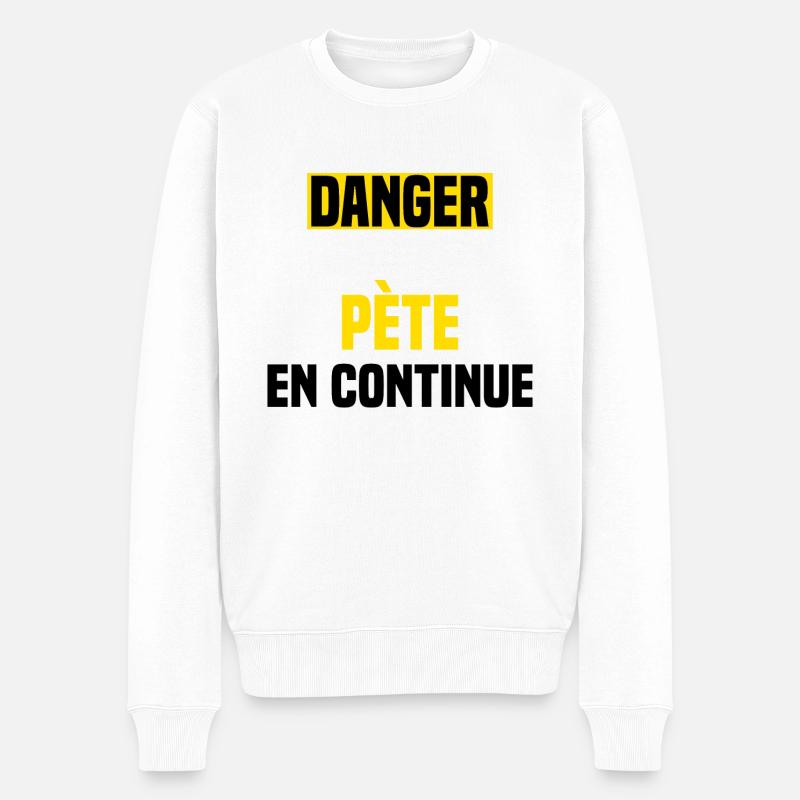 Danger pète en continue - Pull Premium bio Homme - blanc