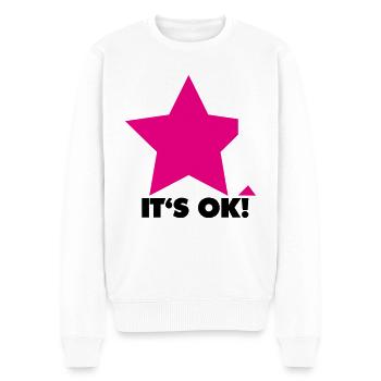 Its OK - Männer Premium Bio Pullover - Weiß - Vorne - Thijin (182cm)