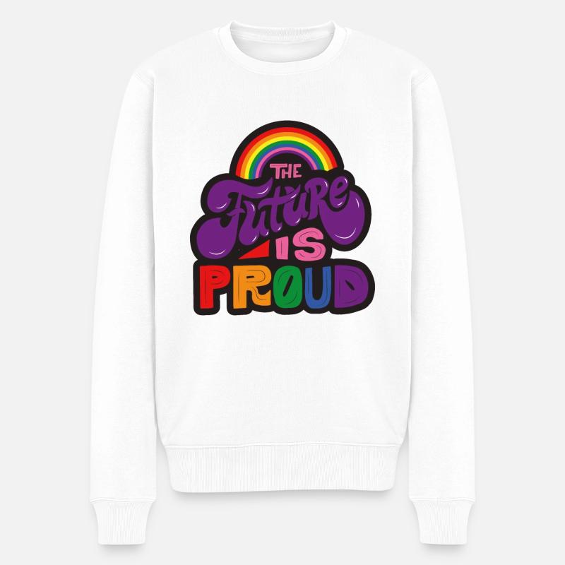 The future is proud - schwarz - Männer Premium Bio Pullover - Weiß