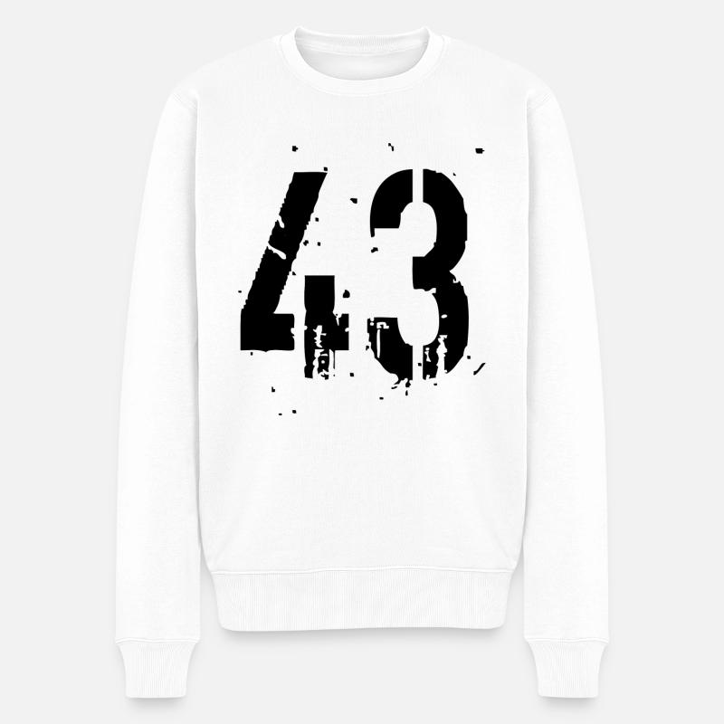 43 Nummer 43 - Männer Premium Bio Pullover - Weiß