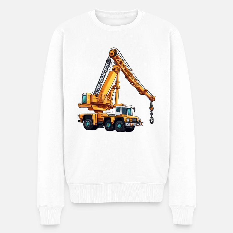 Crane / construction site / winch / crane system - Men's Premium Organic Jumper - white
