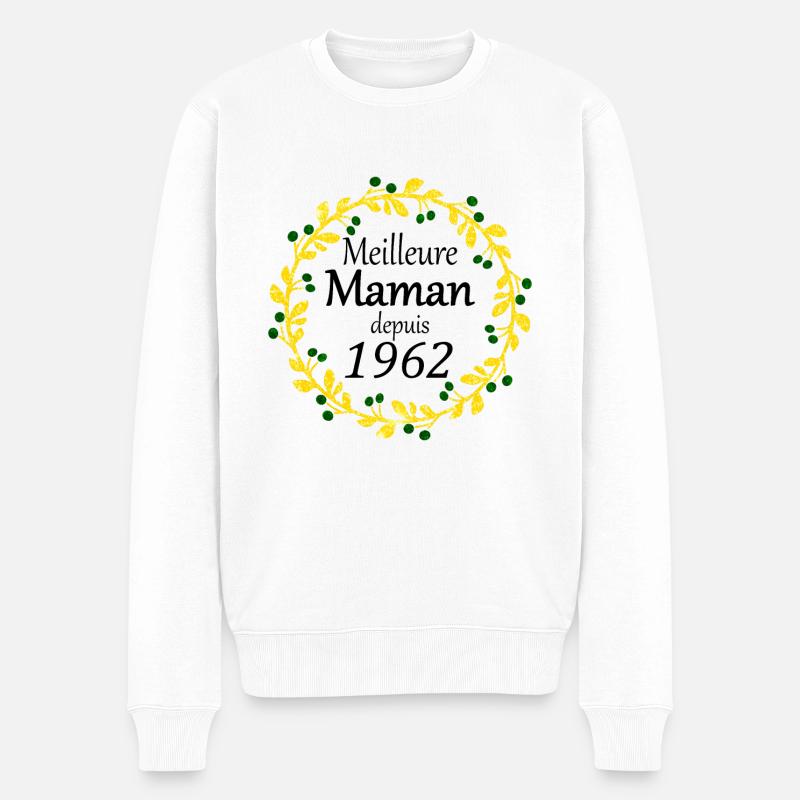 Meilleure Maman depuis 1962 - Pull Premium bio Homme - blanc