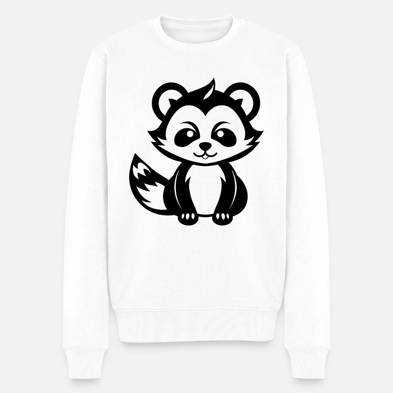 Kleiner Panda - Männer Premium Bio Pullover - Weiß