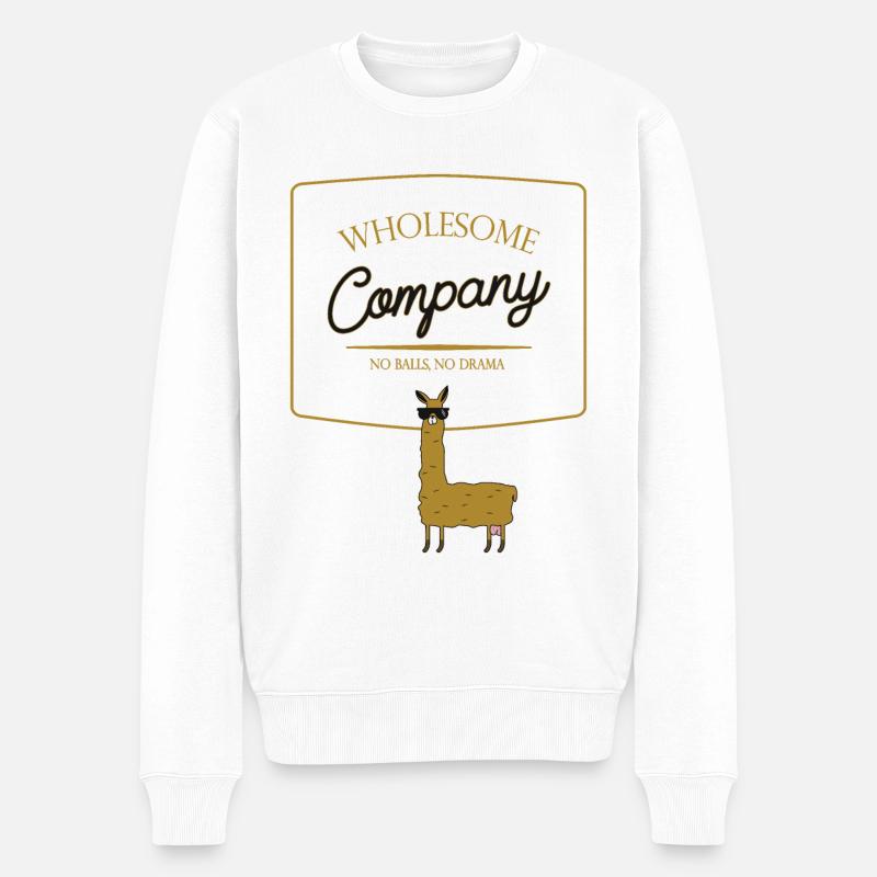 Lama d’entreprise sain, léger - Pull Premium bio Homme - blanc