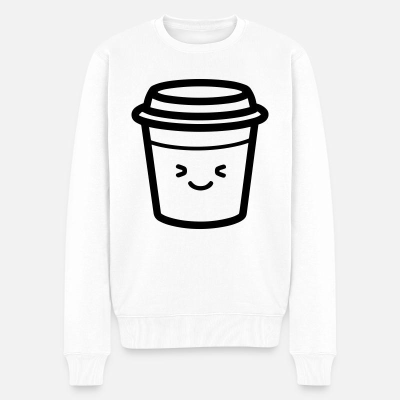 Kaffeebecher - Männer Premium Bio Pullover - Weiß