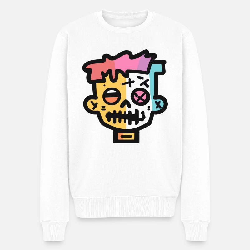 Zombie Halloween Icône Effrayant - Pull Premium bio Homme - blanc