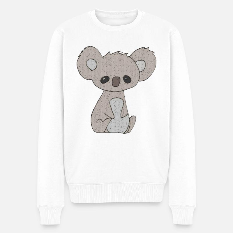 koala bär - Männer Premium Bio Pullover - Weiß