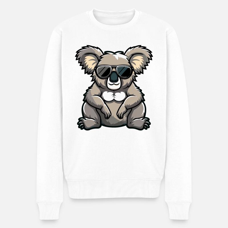Koala Bande dessinée Cool - Pull Premium bio Homme - blanc