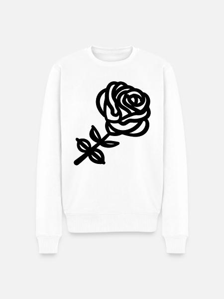 Pink Flower - Men's Premium Organic Jumper - white