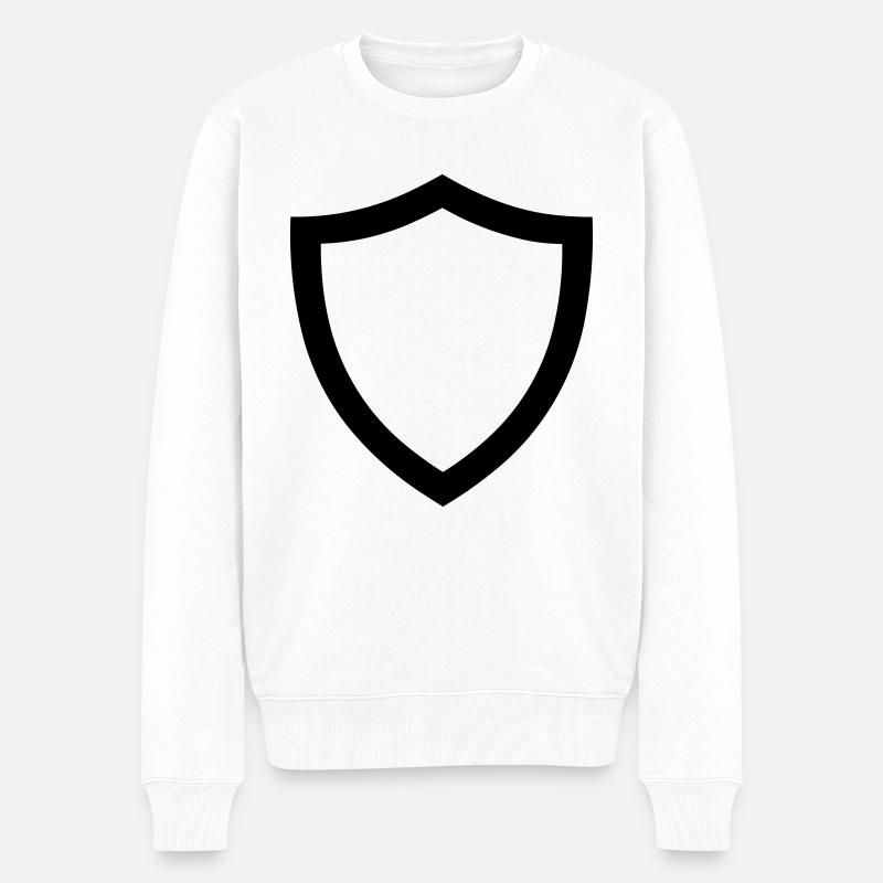 Schild - Männer Premium Bio Pullover - Weiß