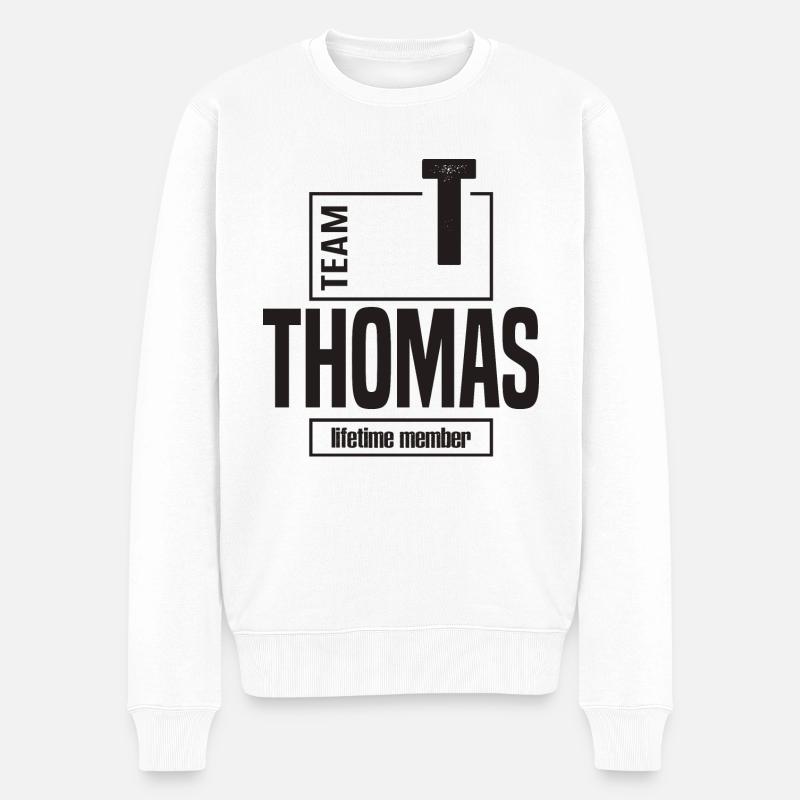 Thomas - Männer Premium Bio Pullover - Weiß