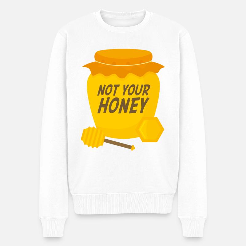 Nicht dein Honig - Männer Premium Bio Pullover - Weiß