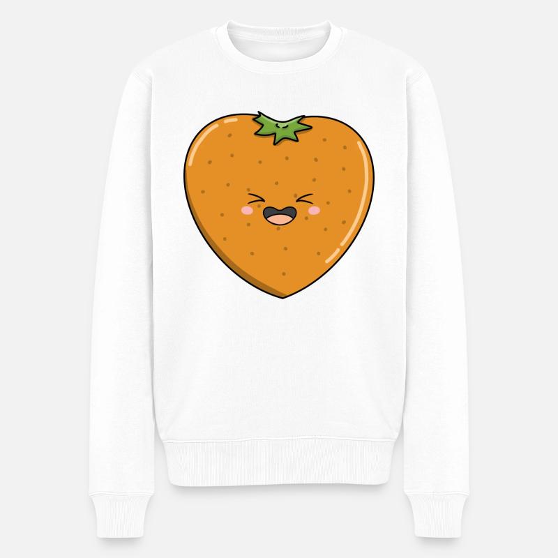 Liebe Orangen - Männer Premium Bio Pullover - Weiß