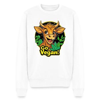 Go Vegan - Men's Premium Organic Jumper - white - Front - Thijin (182cm)