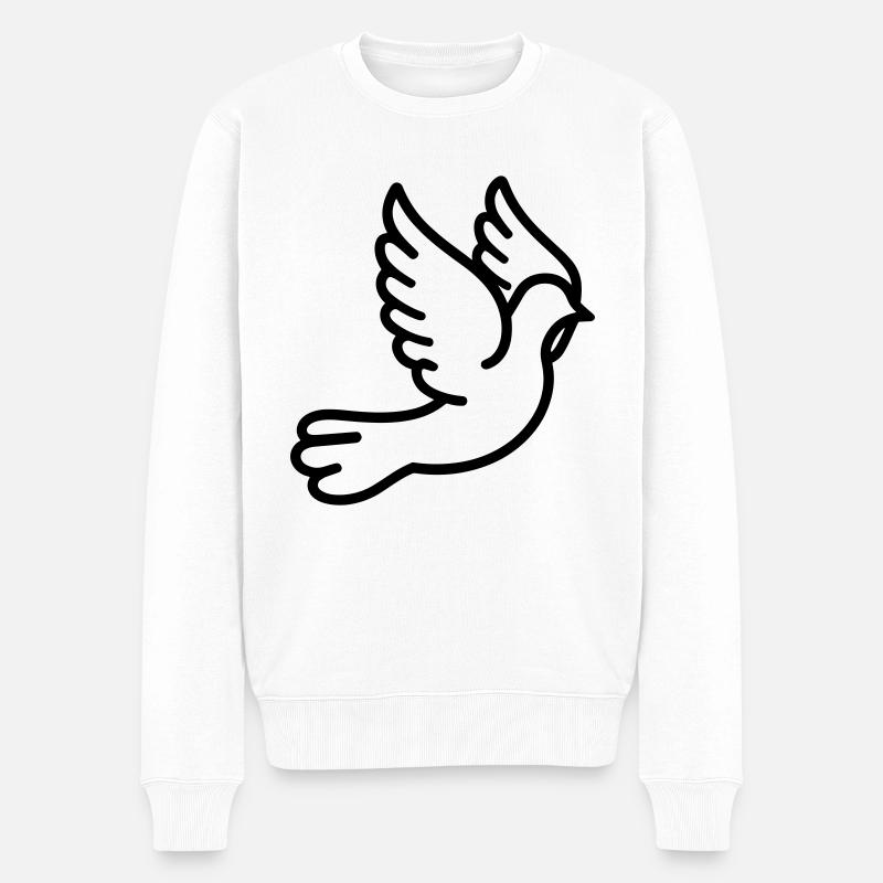 Taube - Männer Premium Bio Pullover - Weiß