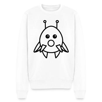 fliegende Untertasse - Männer Premium Bio Pullover - Weiß - Vorne - Thijin (182cm)
