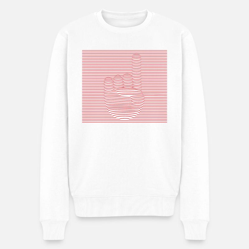 Attention - Männer Premium Bio Pullover - Weiß