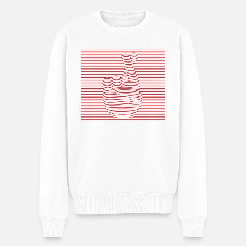 Fingers Crossed - Männer Premium Bio Pullover - Weiß