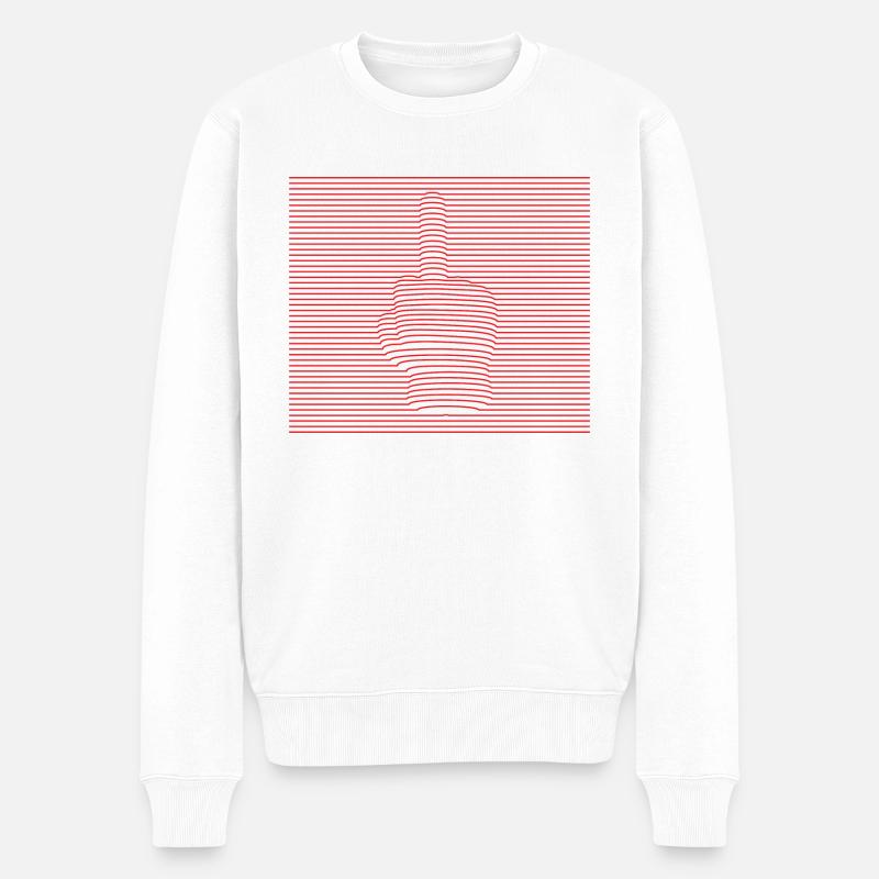 Middle Finger - Männer Premium Bio Pullover - Weiß