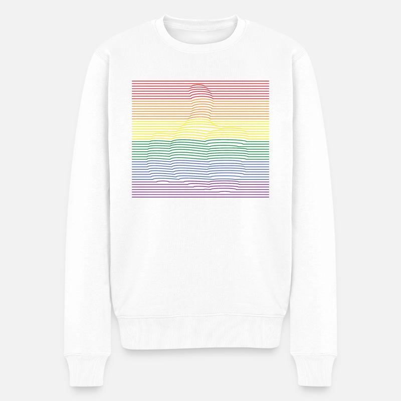 Thumbs Up bunt - Männer Premium Bio Pullover - Weiß