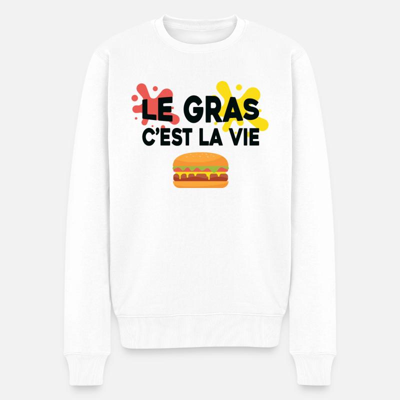 Le gras c'est la vie - Pull Premium bio Homme - blanc