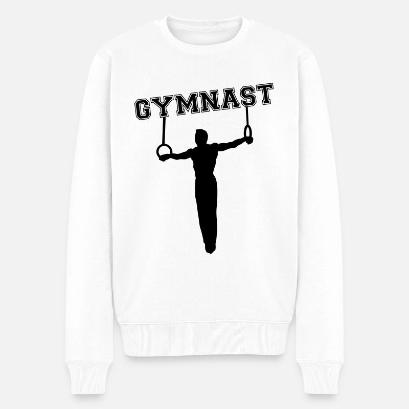 Turnen, Turner and Ringen, Männer und Jungs Turnen - Männer Premium Bio Pullover - Weiß