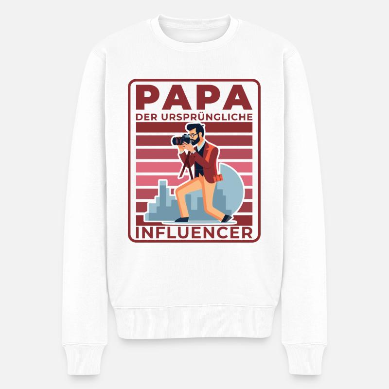 Papa : L’influenceur d’origine - Pull Premium bio Homme - blanc
