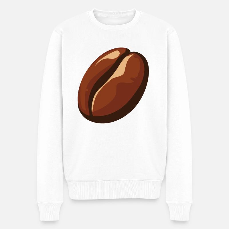 Kaffeebohne vector art - Männer Premium Bio Pullover - Weiß