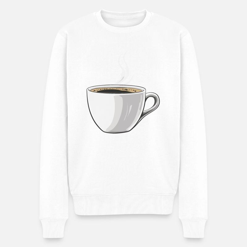 Tasse de café noir - Pull Premium bio Homme - blanc