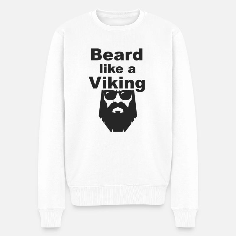 Viking Beard - Männer Premium Bio Pullover - Weiß