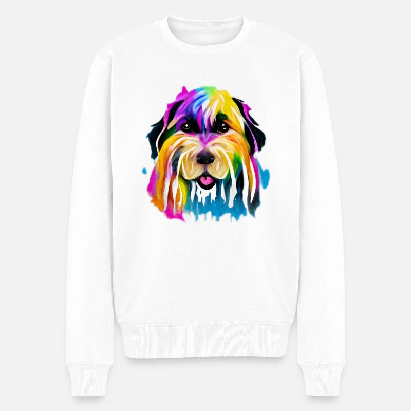 Briard en couleur - Pull Premium bio Homme - blanc