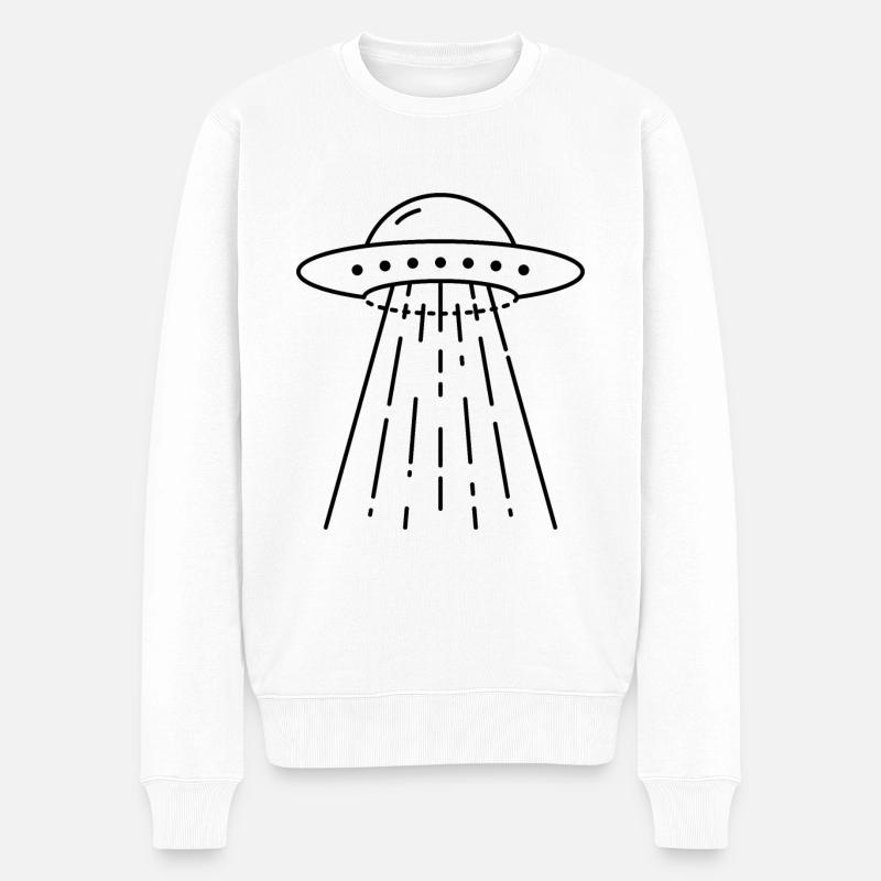 Ufo - Männer Premium Bio Pullover - Weiß