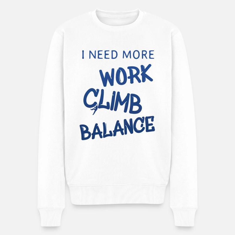 Kletterer Boulderer klettern bouldern - Männer Premium Bio Pullover - Weiß