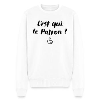 C'est qui le patron - Pull Premium bio Homme - blanc - Devant - Thijin (182cm)