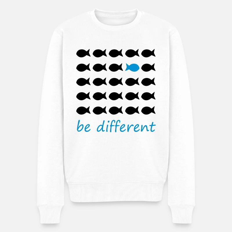 be different - Männer Premium Bio Pullover - Weiß