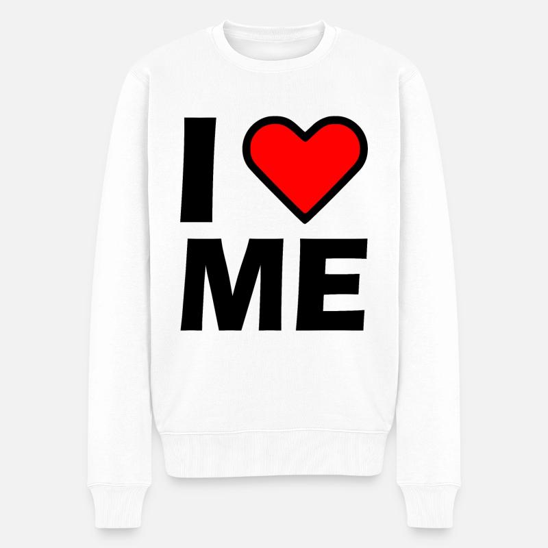 I love me - Pull Premium bio Homme - blanc