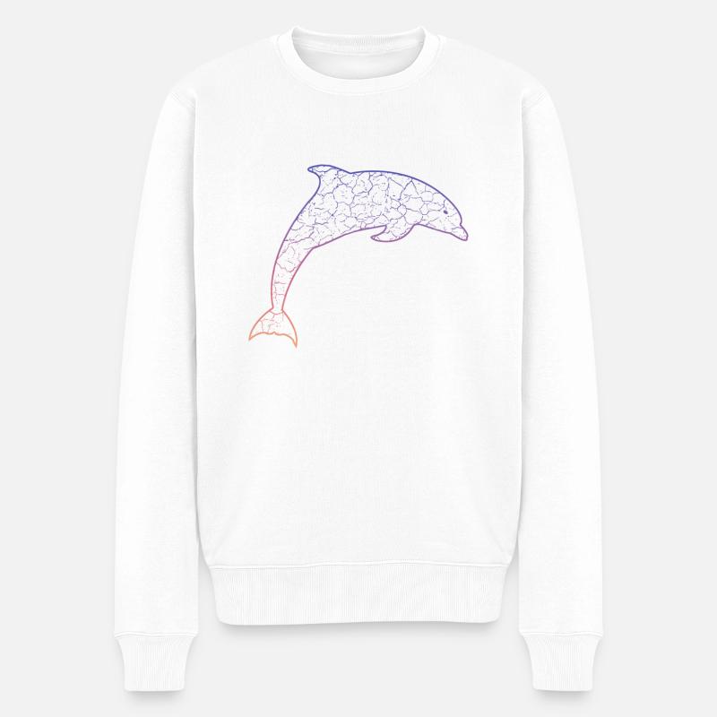 Delfin, rettet die Wale - Männer Premium Bio Pullover - Weiß