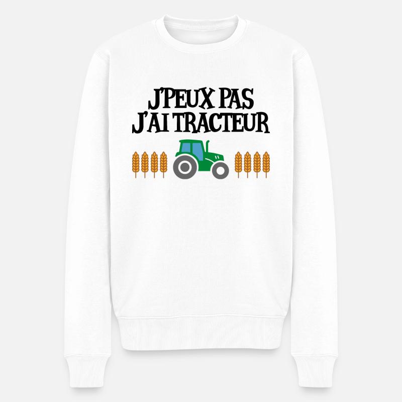J'peux pas j'ai tracteur - Pull Premium bio Homme - blanc