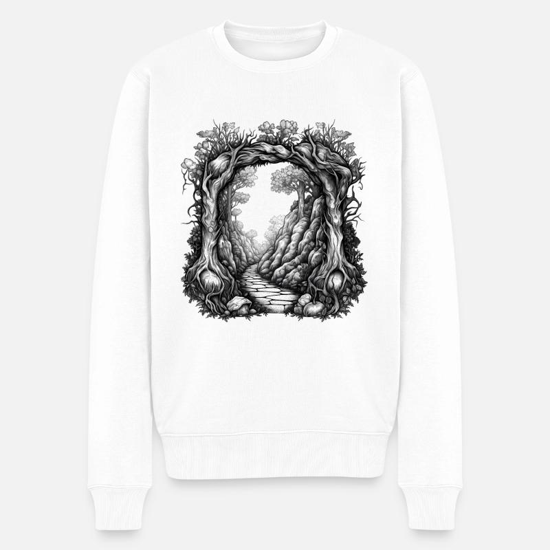 Alter Pfad - Männer Premium Bio Pullover - Weiß