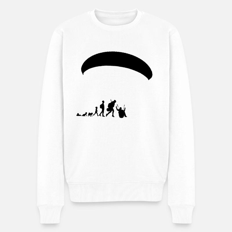 Paragliding Evolutionschwarz - Männer Premium Bio Pullover - Weiß