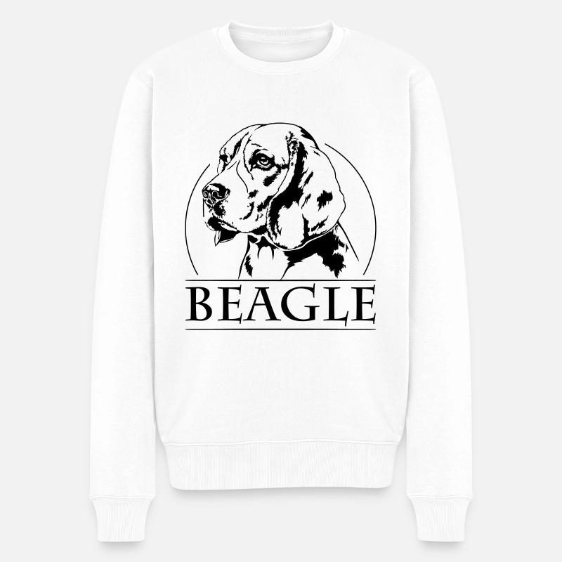 BEAGLE Jagdhund Hund Hunde Wilsigns Hundeportrait - Männer Premium Bio Pullover - Weiß