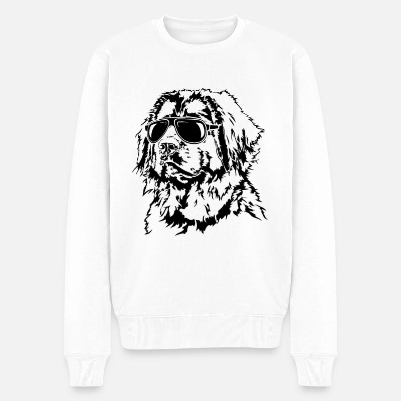 LEONBERGER cool Sonnenbrille Hunde Wilsigns - Männer Premium Bio Pullover - Weiß
