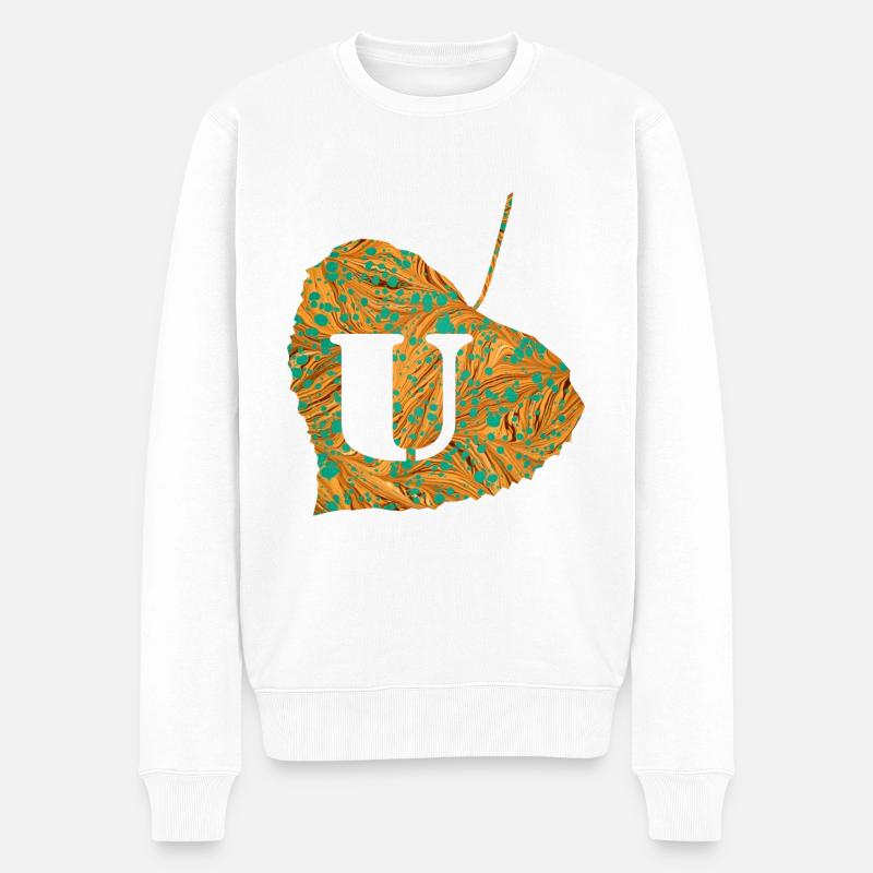 Feuille E 95 U - Pull Premium bio Homme - blanc