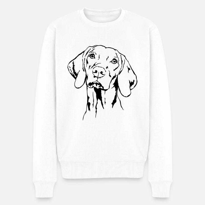 MAGYAR VIZSLA Portrait Wilsigns Jagdhunde Jagdhund - Männer Premium Bio Pullover - Weiß