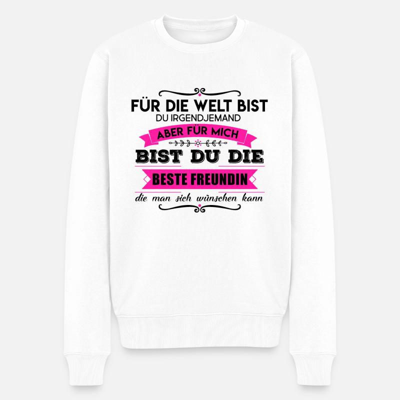 Partnerlook Beste Freundinnen - Männer Premium Bio Pullover - Weiß