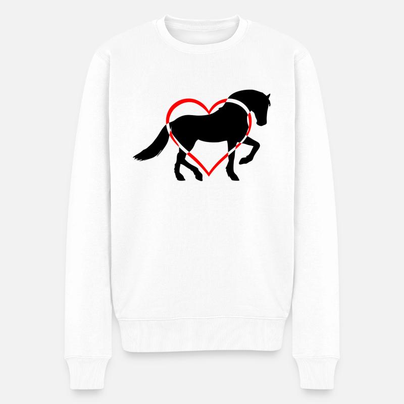 cœur de cheval 3 1 - Pull Premium bio Homme - blanc