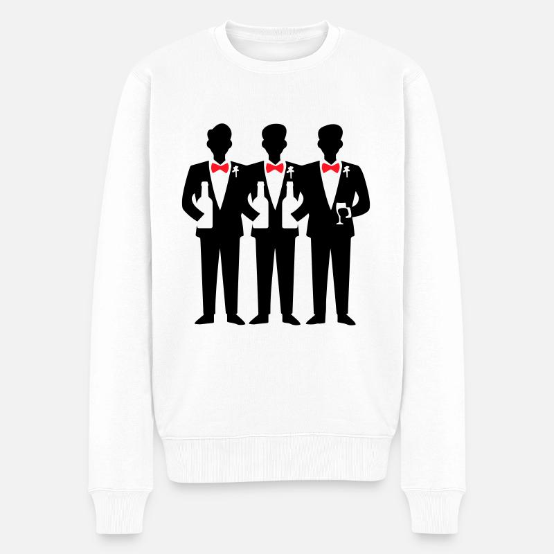 Bräutigam Crew Junggesellenabschied - Männer Premium Bio Pullover - Weiß