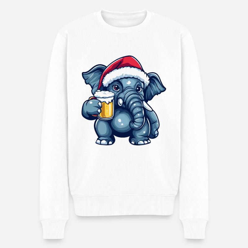 Mammut Bier Xmas Weihnachten - Männer Premium Bio Pullover - Weiß
